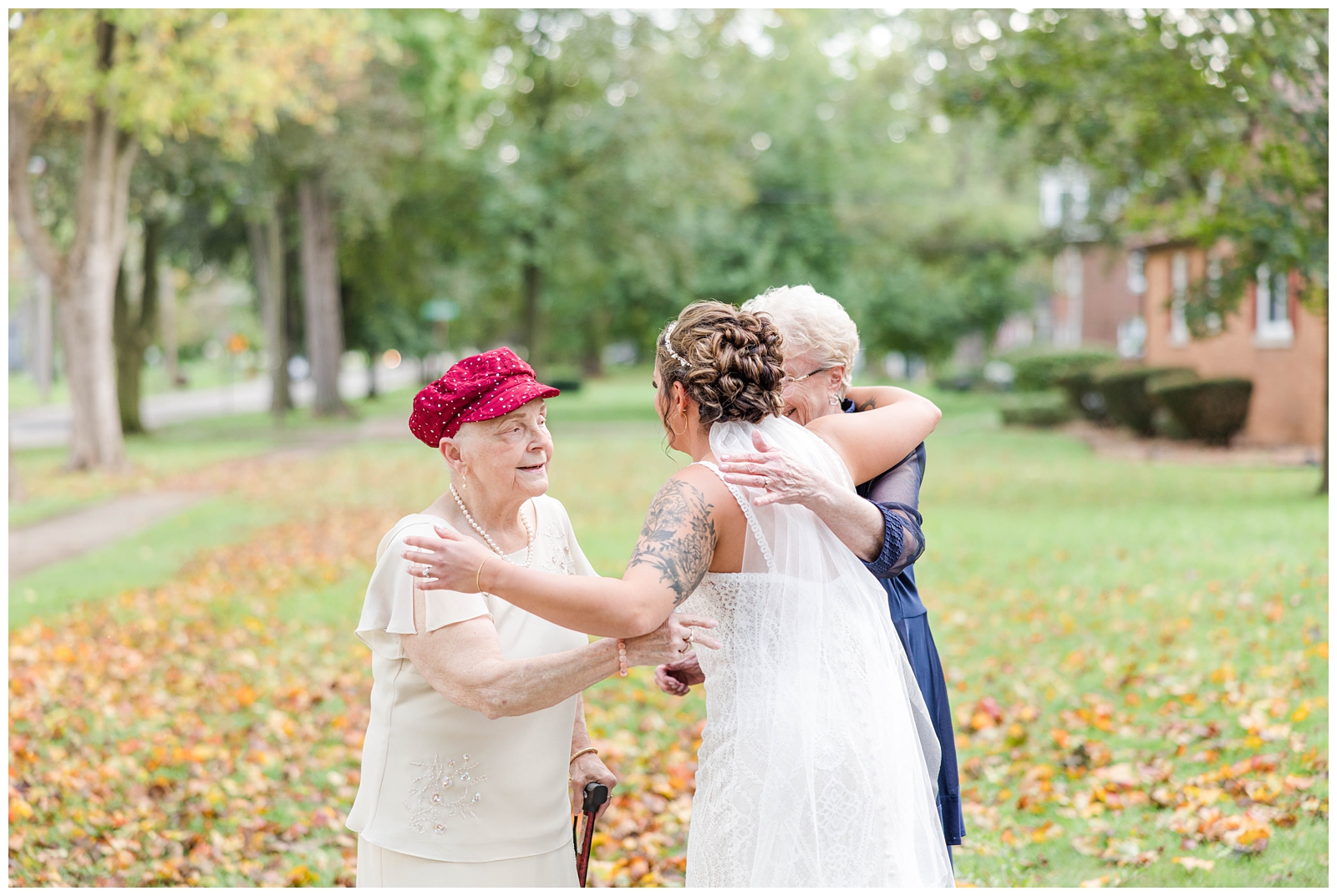First look with bride and grandma