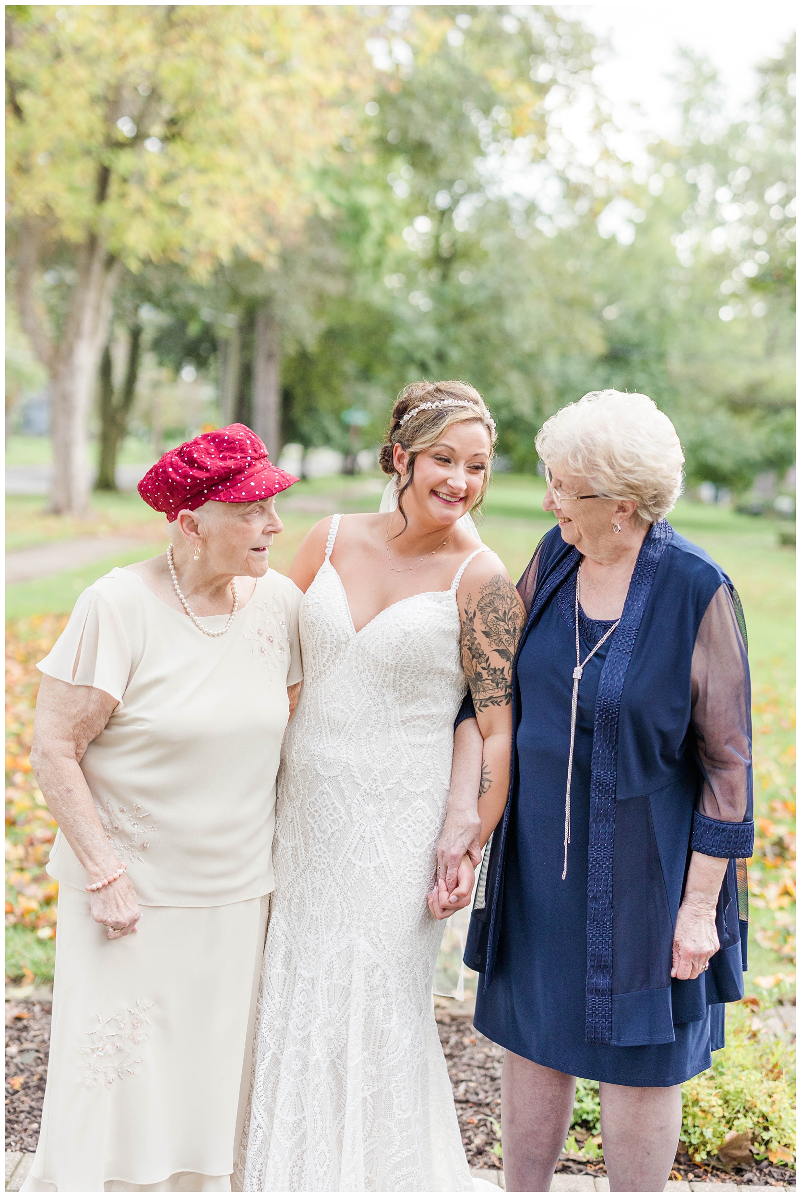 First look with bride and grandma