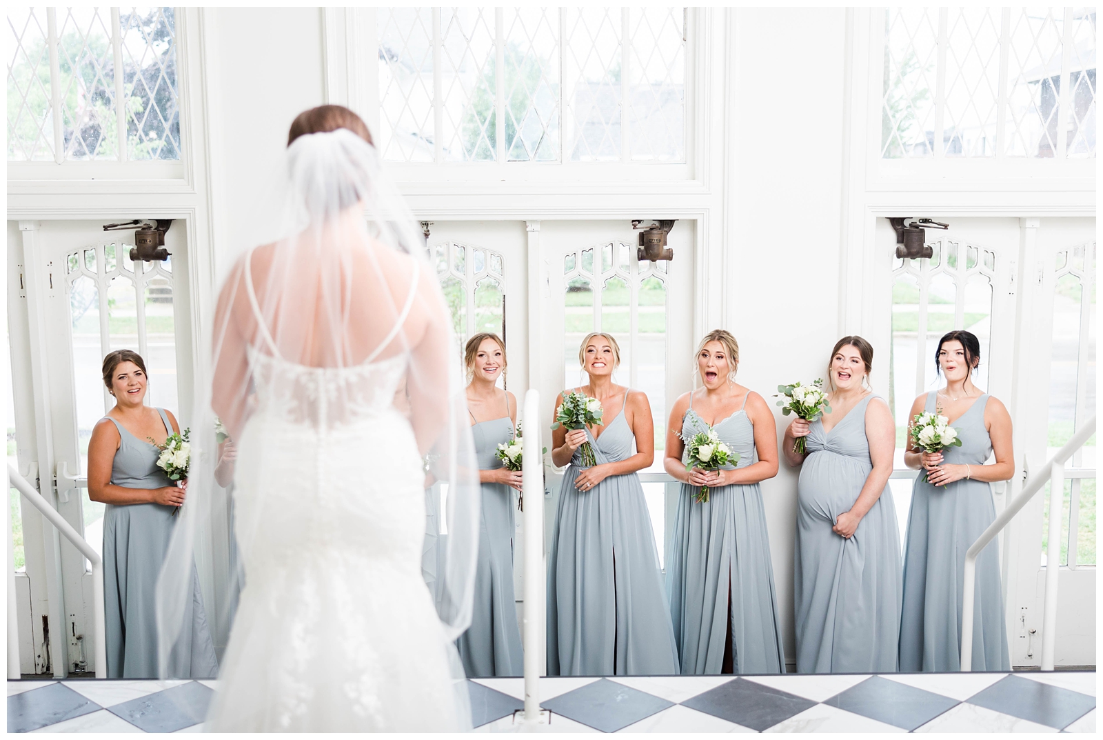 Bride and bridesmaids photos indoors