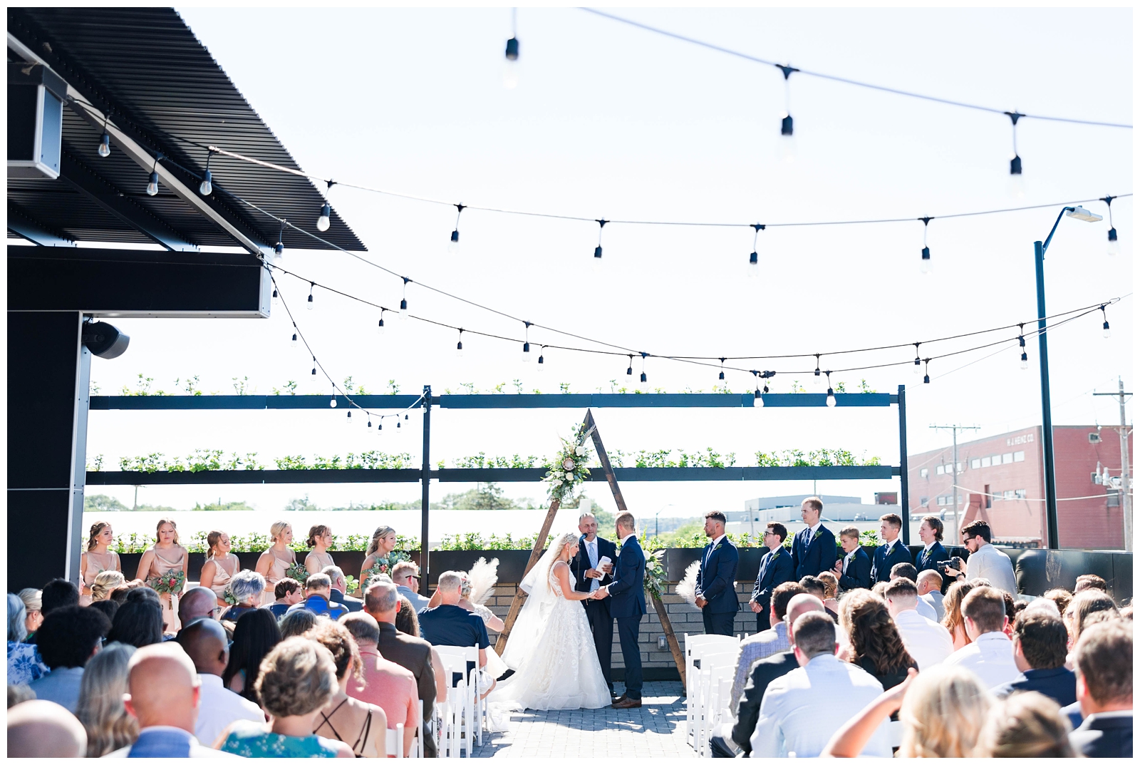 Outdoor rooftop wedding ceremony