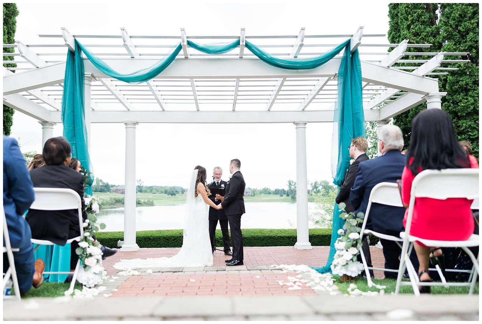 Outdoor wedding ceremony at Greystone Golf Club Michigan 