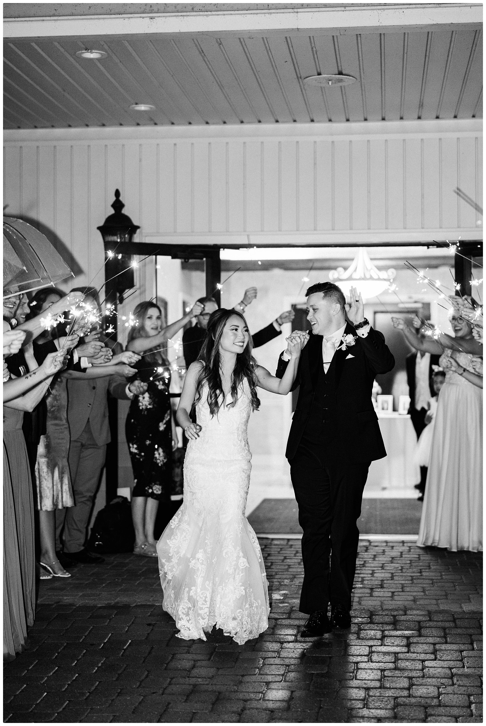 sparkler exit at wedding reception