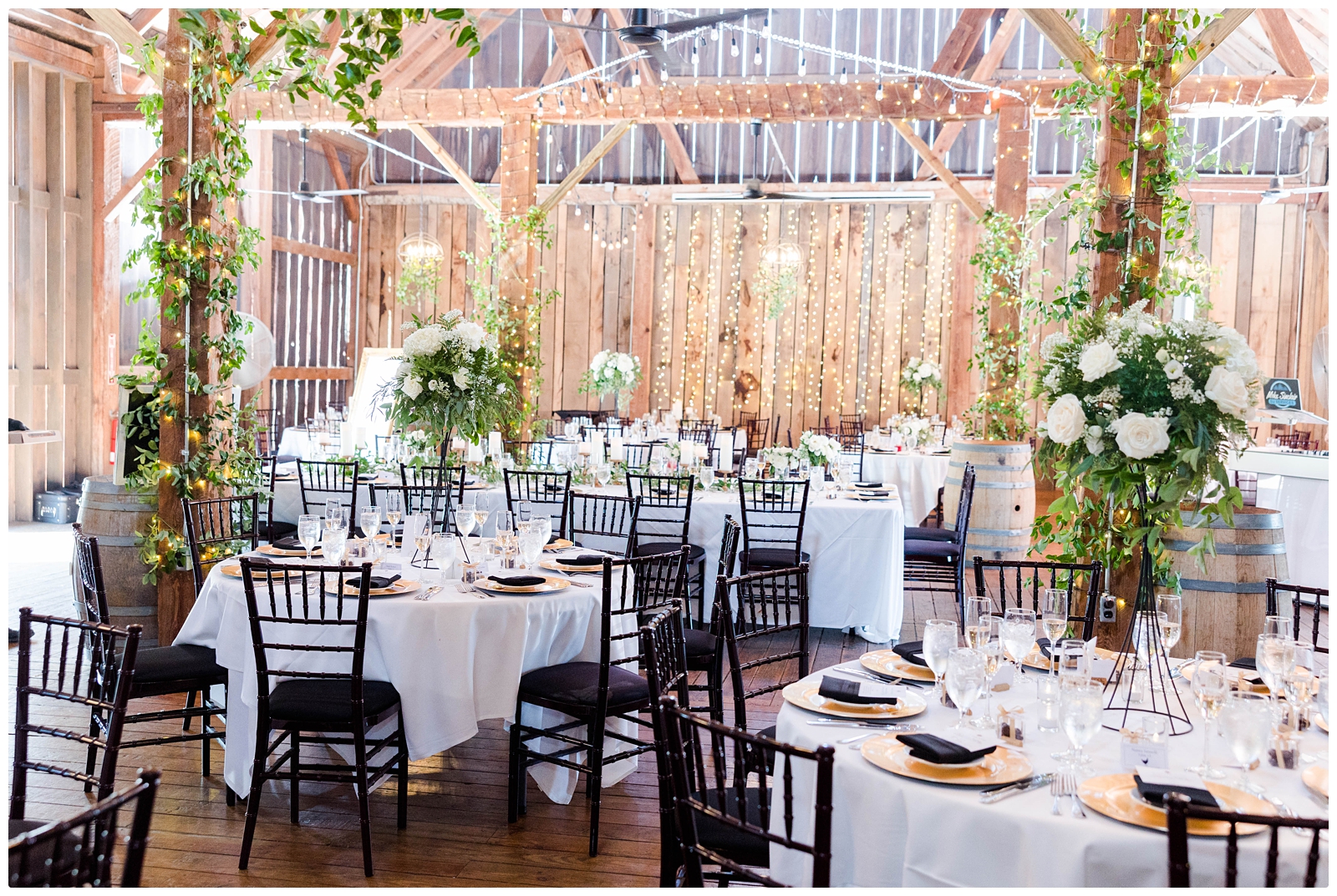 black star farms wedding reception set up