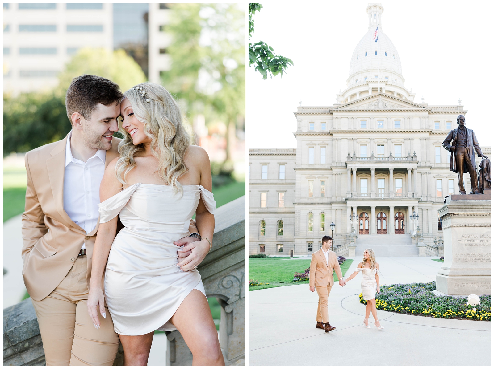 Engagement Photos at Michigan State Capitol