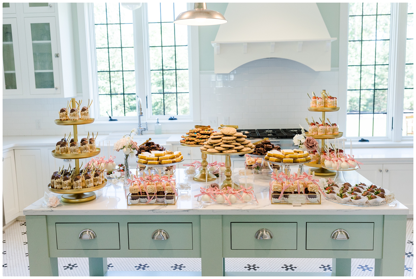 dessert display wedding reception