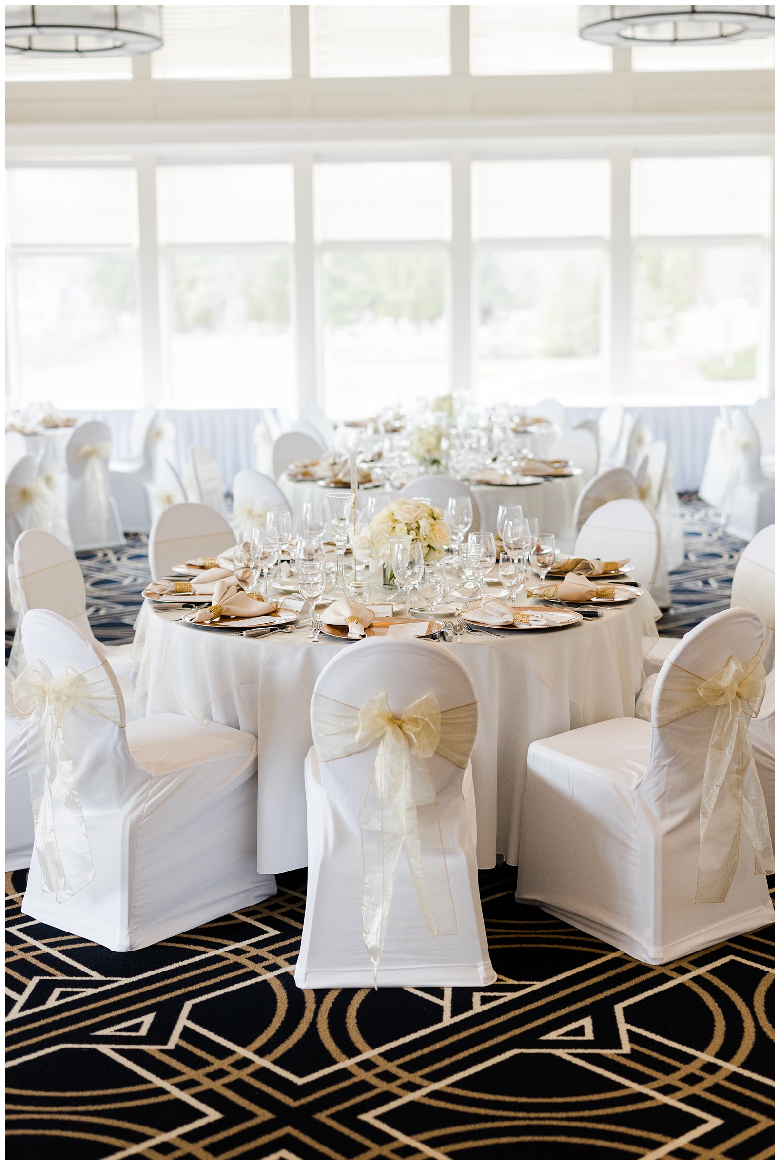 classic white Midland MI wedding reception